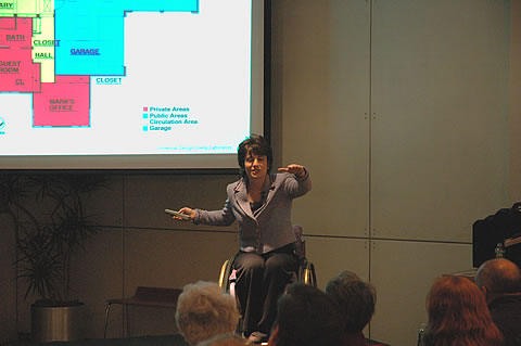 Rosemarie Rossetti leads a presentation at the Hafele showroom, NYC